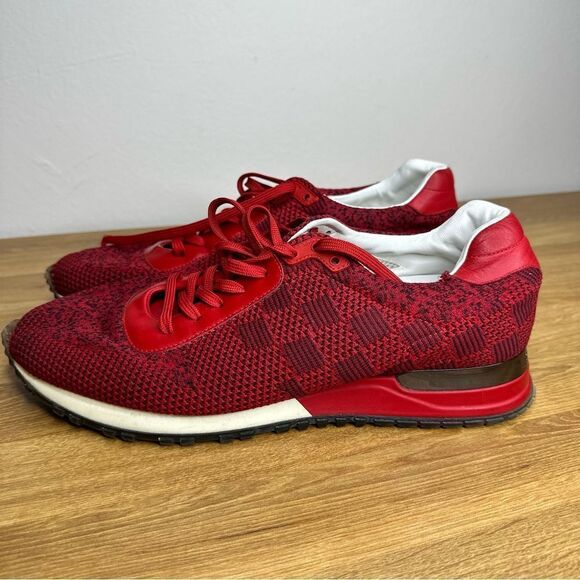 Louis Vuitton Run Away Damier Mens Red Sneakers - Picture 9 of 15